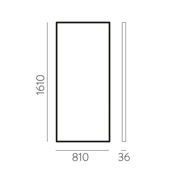 Miroir sans éclairage pour salle de bain rectangulaire ORISTANO 1610x810cm noir