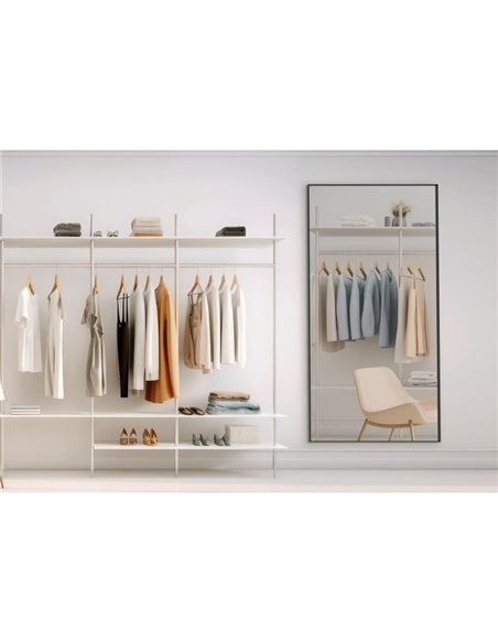 Espejo Sin Iluminación para baño Rectangular ORISTANO 1610x810cm Negro