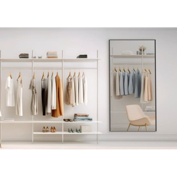 Miroir sans éclairage pour salle de bain rectangulaire ORISTANO 1610x810cm noir