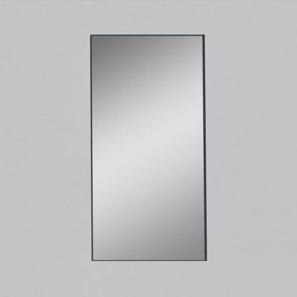 Miroir sans éclairage pour salle de bain rectangulaire ORISTANO 1610x810cm noir