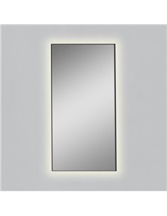 Miroir avec lumière LED 83W 3000K 5650lm pour salle de bain Rectangulaire ORISTANO grand : 1610x810cm Noir IP44 2
