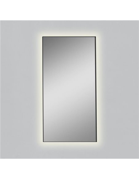 Miroir avec lumière LED 83W 3000K 5650lm pour salle de bain Rectangulaire ORISTANO grand : 1610x810cm Noir IP44