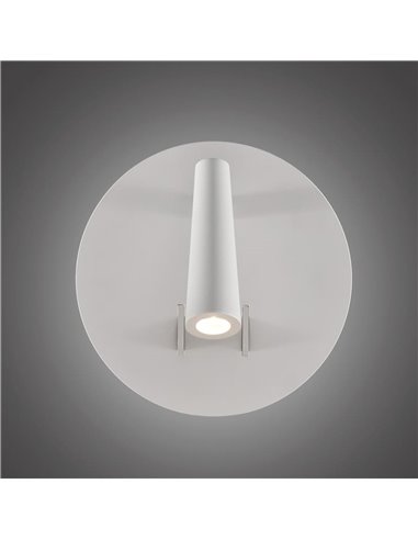Aplique de pared LED con foco orientable y luz indirecta PANAU, LED 6W 3000K 540lm + 3W 3000K 285lm, Dos interruptores Blanco te