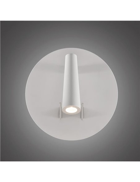 Aplique de pared LED con foco orientable y luz indirecta PANAU, LED 6W 3000K 540lm + 3W 3000K 285lm, Dos interruptores Blanco te
