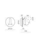 Aplique de pared LED con foco orientable y luz indirecta PANAU, LED 6W 3000K 540lm + 3W 3000K 285lm, Dos interruptores Blanco te