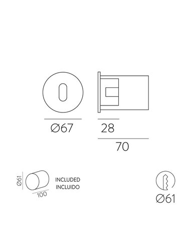 Empotrable de suelo LED PAUL Blanco texturado, 3W 3000K 290lm Ø67cm