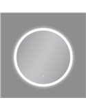 Miroir lumineux LED rond PETRA, bouton tactile, 58W 3000K 3927lm, IP44