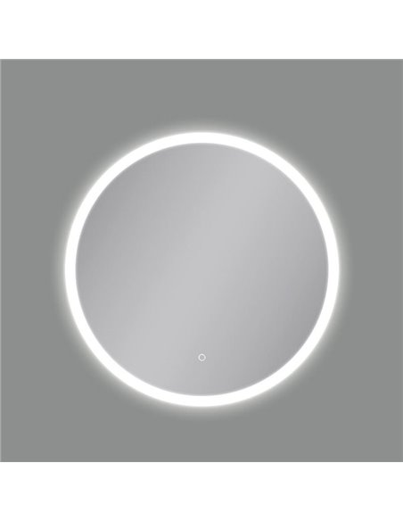 Espelho de luz LED redondo PETRA, botão de toque, 58W 3000K 3927lm, IP44