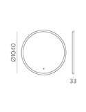 Miroir lumineux LED rond PETRA, bouton tactile, 58W 3000K 3927lm, IP44