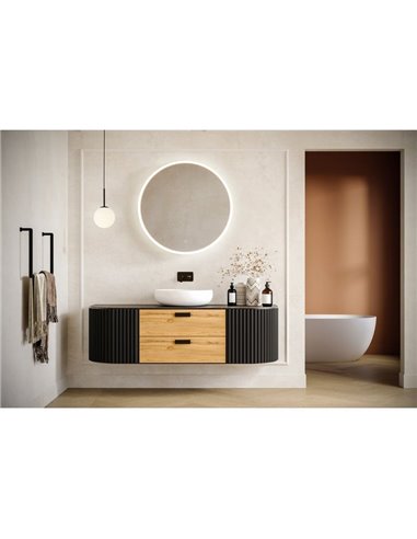 Miroir lumineux LED rond PETRA, bouton tactile, 58W 3000K 3927lm, IP44