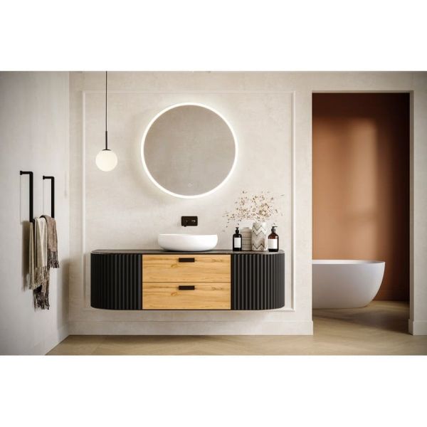 Miroir lumineux LED rond PETRA, bouton tactile, 58W 3000K 3927lm, IP44