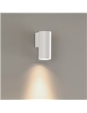 Applique murale LED PIPE, avec 1/2 Lumières, COB LED 12W 3000K 1240lm, Blanc Texturé/Noir