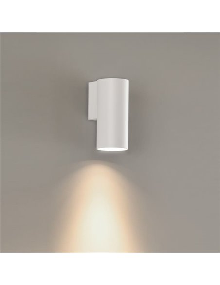 Applique murale LED PIPE, avec 1/2 Lumières, COB LED 12W 3000K 1240lm, Blanc Texturé/Noir