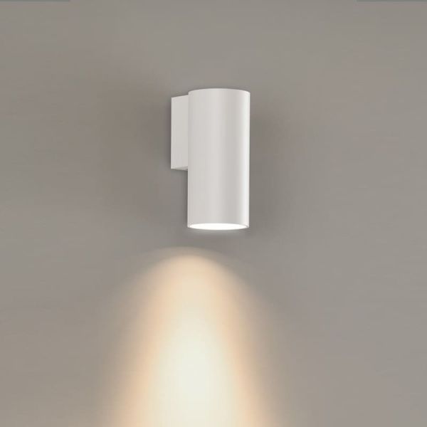 Aplique LED PIPE, com 1/2 luzes, COB LED 12W 3000K 1240lm, Texturizado Branco/Preto