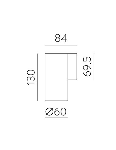 Aplique de pared LED PIPE, con 1/2 Luces, LED COB 12W 3000K 1240lm, Blanco/Negro Texturado