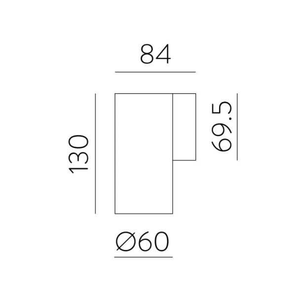 Aplique de pared LED PIPE, con 1/2 Luces, LED COB 12W 3000K 1240lm, Blanco/Negro Texturado