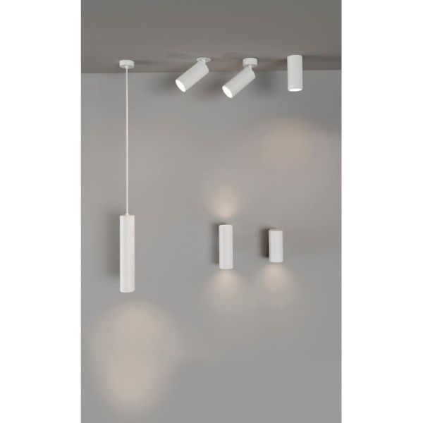 Foco de superficie Orientable LED COB 12W 3000K 1240lm PIPE, Blanco/Negro Texturado