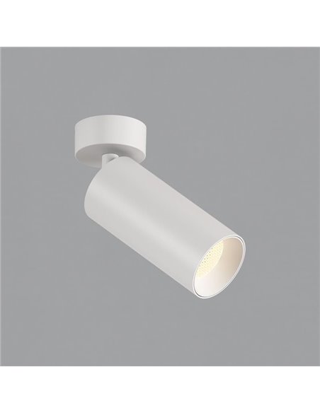 Spot LED COB ajustável de superfície 12W 3000K 1240lm PIPE, Texturizado Branco/Preto