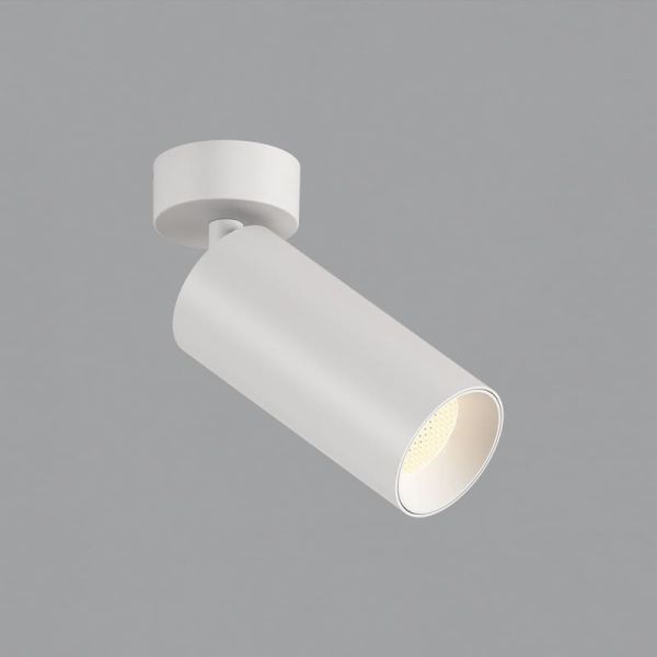 Spot LED COB ajustável de superfície 12W 3000K 1240lm PIPE, Texturizado Branco/Preto