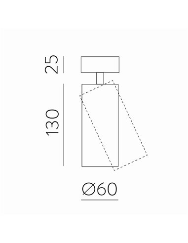 Spot LED COB ajustável de superfície 12W 3000K 1240lm PIPE, Texturizado Branco/Preto