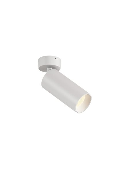 Spot LED COB orientable en surface 12W 3000K 1240lm PIPE, Blanc Texturé/Noir