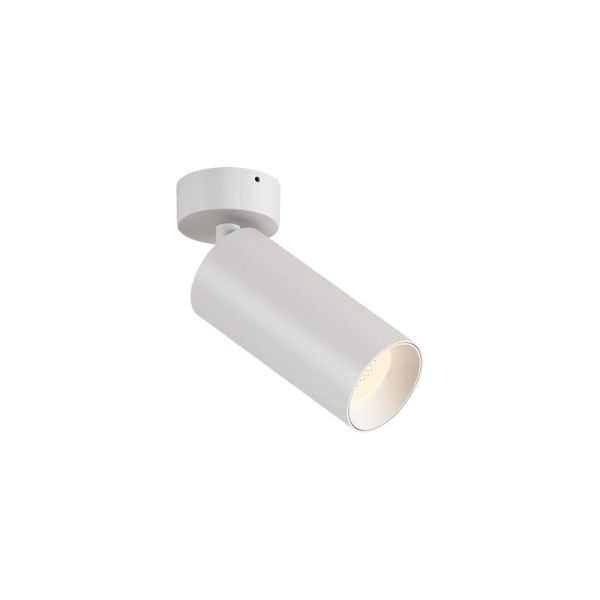 Foco de superficie Orientable LED COB 12W 3000K 1240lm PIPE, Blanco/Negro Texturado