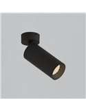 Spot LED COB orientable en surface 12W 3000K 1240lm PIPE, Blanc Texturé/Noir