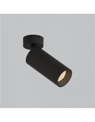 Spot LED COB ajustável de superfície 12W 3000K 1240lm PIPE, Texturizado Branco/Preto
