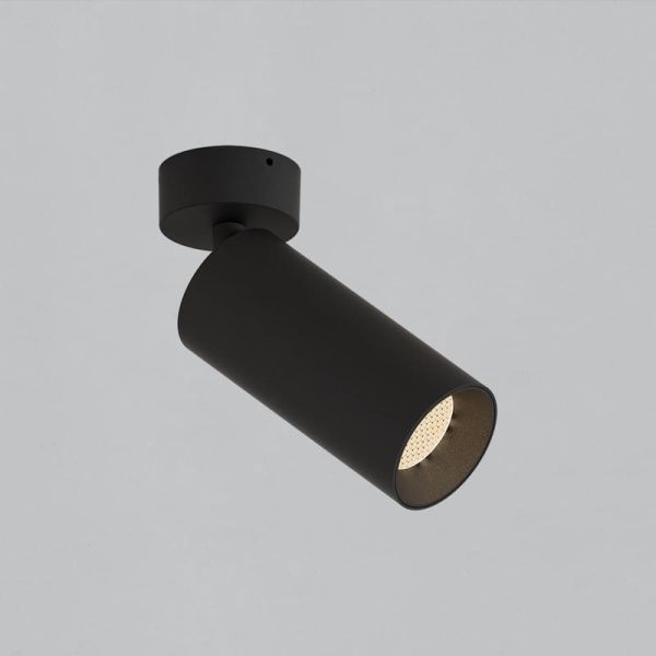 Foco de superficie Orientable LED COB 12W 3000K 1240lm PIPE, Blanco/Negro Texturado