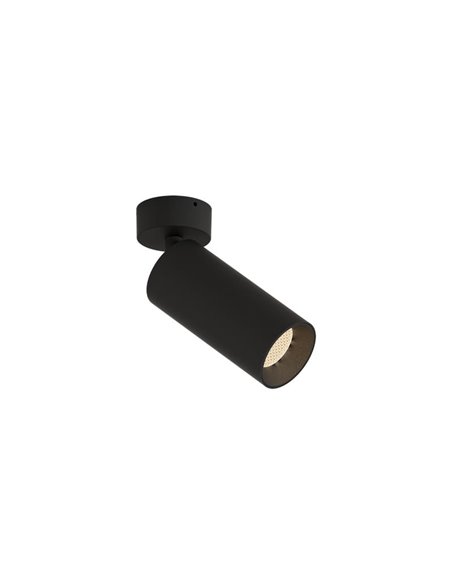 Foco de superficie Orientable LED COB 12W 3000K 1240lm PIPE, Blanco/Negro Texturado