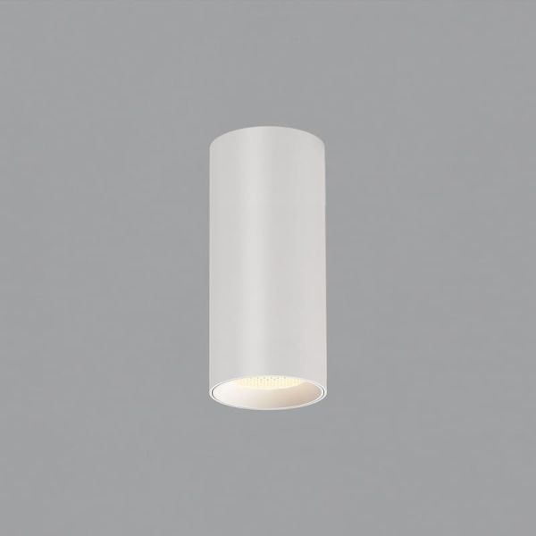 Spot de Plafond LED COB 12W 3000K 1240lm PIPE, Blanc Texturé/Noir