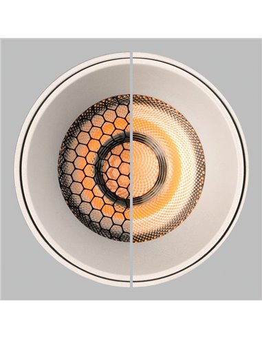 Spot de Plafond LED COB 12W 3000K 1240lm PIPE, Blanc Texturé/Noir