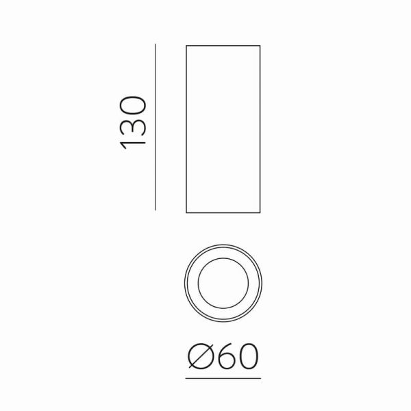 Plafón tipo Foco de Techo LED COB 12W 3000K 1240lm PIPE, Blanco/Negro Texturado
