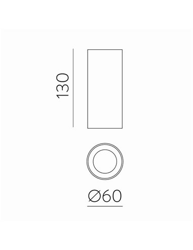 Spot de Plafond LED COB 12W 3000K 1240lm PIPE, Blanc Texturé/Noir
