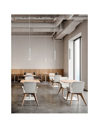 Candeeiro suspenso LED COB 12W 3000K 1240lm PIPE, Branco/Preto Texturizado