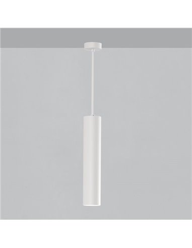 Lampe à suspension LED COB 12W 3000K 1240lm PIPE, Blanc/Noir Texturé