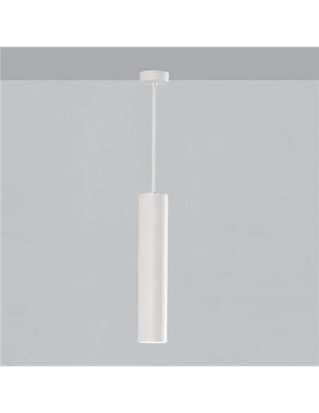 Lampe à suspension LED COB 12W 3000K 1240lm PIPE, Blanc/Noir Texturé