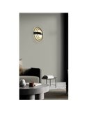 Applique murale LED ronde noire texturée RINGO, 13W 808lm Dimmable 2700K-3000K avec interrupteur coulissant