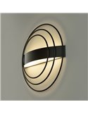 Applique murale LED ronde noire texturée RINGO, 13W 808lm Dimmable 2700K-3000K avec interrupteur coulissant