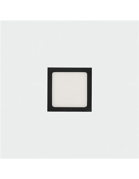 Plafon LED quadrado 6W 420lm, ROKU 9cm preto texturizado, cor clara à escolha: 3000K ou 4000K