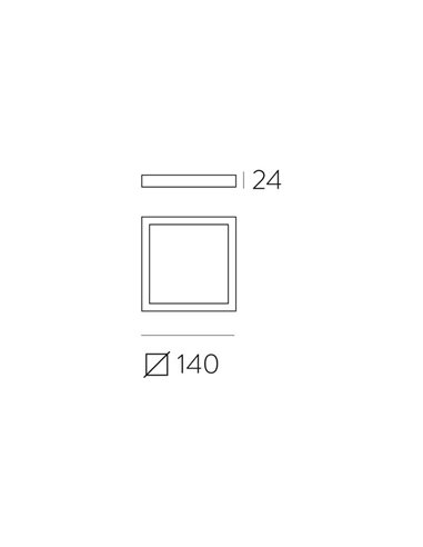 Plafón de Techo LED cuadrado 12W 950lm, ROKU 14cm Negro Texturado, 3000K o 4000K