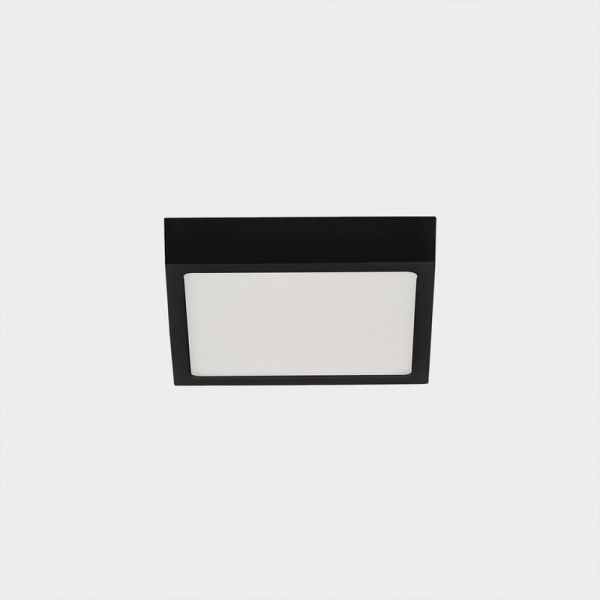 Plafonnier LED Carré 12W 950lm, ROKU 14cm Noir Texturé, 3000K ou 4000K