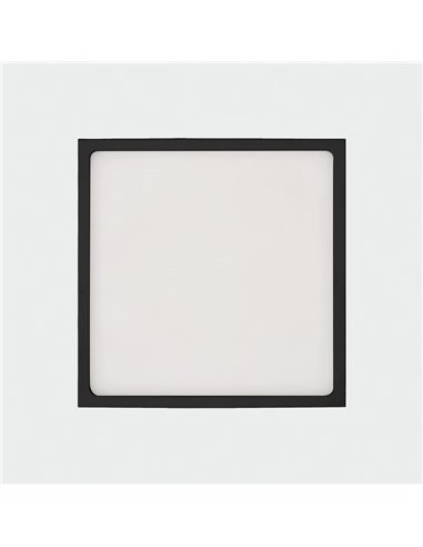 Plafon LED quadrado de 19 cm, 18 W 1450lm, ROKU preto texturizado, cor clara à escolha: 3000K ou 4000K