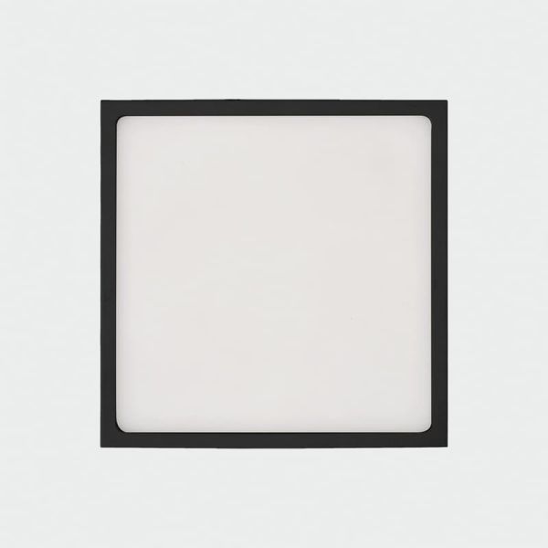 Plafon LED quadrado de 19 cm, 18 W 1450lm, ROKU preto texturizado, cor clara à escolha: 3000K ou 4000K