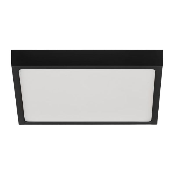 Grande plafon LED quadrado de 27 cm, 24 W 1930lm, ROKU preto texturizado, cor clara para escolher: 3000K ou 4000K