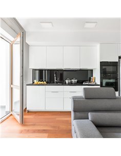 Grand Plafonnier LED carré 27cm, 24W 1930lm, ROKU Noir Texturé, Couleur de lumière au choix : 3000K ou 4000K 2