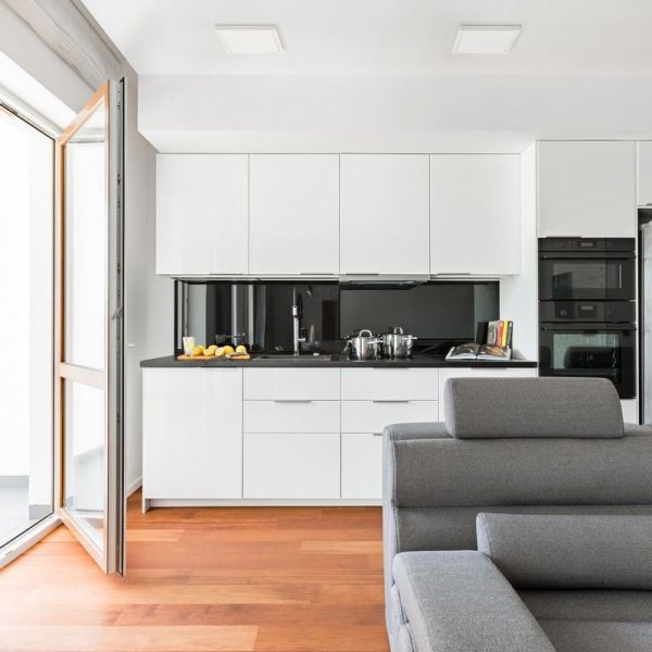 Grand Plafonnier LED carré 27cm, 24W 1930lm, ROKU Noir Texturé, Couleur de lumière au choix : 3000K ou 4000K