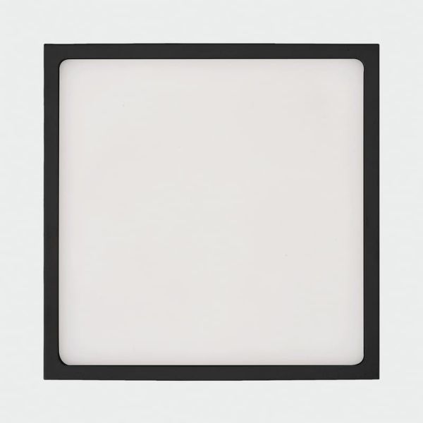 Grande plafon LED quadrado de 27 cm, 24 W 1930lm, ROKU preto texturizado, cor clara para escolher: 3000K ou 4000K