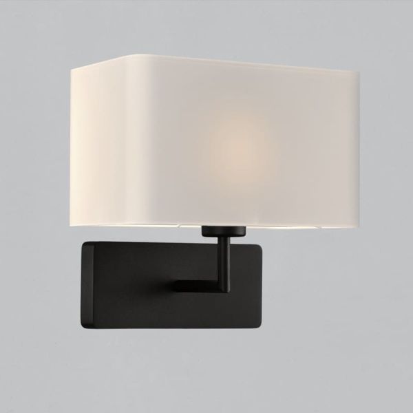 Aplique de pared ROMEO, LED E27 15W (No incl).Negro Texturado/Niquel Mate