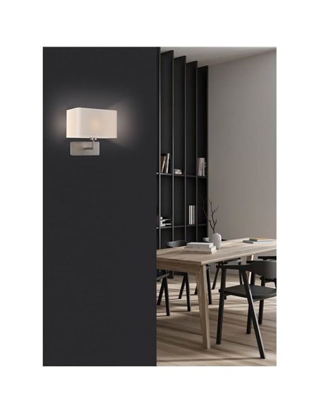 Aplique de pared ROMEO, LED E27 15W (No incl).Negro Texturado/Niquel Mate